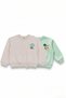 Girl's Cotton Colorful Printed Oversize 2-Piece 3-Strand Sweatshirt