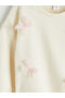 Lcw Kids Ecru Crew Neck Embroidered Girls' Sweatshirt 2-Piece Set S6M922Z1 - 7
