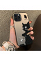 حافظة هاتف متوافقة مع iPhone 14 Pro، مزودة بنمط قطة لطيف وحماية من الصدمات.