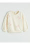 Lcw Kids Ecru Crew Neck Embroidered Girls' Sweatshirt 2-Piece Set S6M922Z1 - 4