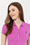 Women's Violet Basic Polo Neck T-Shirt 50246272-Vr037 - 3