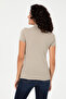 Women's Khaki Basic Polo Collar T-Shirt 50246287-Vr027 - 5
