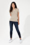 Women's Khaki Basic Polo Collar T-Shirt 50246287-Vr027
