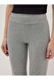 Grey flared stretch cotton leggings - 4