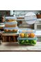 Plastic Food Storage Containers Set, 5-Piece with Clip - lock Lids, Clear - 3
