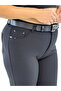 Plus Size High Waist Loose Leg Knitted Women's Trousers with Gathering Belt