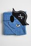 Hooded Baby Swaddle Towel (75X75 cm) - Cotton with Blue Pirate Figure - 2