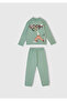 Boy's light green top with disney print and elasticated leg pajama set