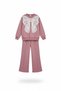 Girl's Pink Bow Detailed Two-Piece Tracksuit Set - 2