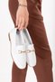 Genuine Leather Daily Buckle Detailed Ballerina Shoes Erp.26561 White - 2