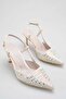 Oria Gold Satin Stone Open-Back Heeled Evening Dress Stiletto 7.5 cm - 4