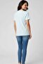 Women's Heart Embroidered 100% Cotton Crew Neck Basic T-Shirt - 5