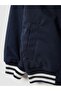 Regular fit blue jacket with striped cuffs for boys - 4