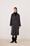 Women's Cashmere Double-Breasted Collared Buttoned Lined Coat – Casual & Stylish – Anthracite - Sevde Ugur - 3