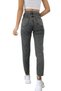 Fenella Women's Smoked Comfortable Lycra High Waist Mom Jeans - 3