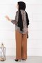 Front Pocket Detailed Trousers with Green Trim - Tan - 6