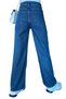 Wesna Women's Dark Blue High Waist Wide Leg Jeans - 2