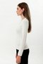 100% Organic Cotton White Crew Neck Long Sleeve Women's T-Shirt - 3