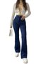 Nuria Women's Dark Blue Colorfast Lycra High Waist Spanish Leg Jeans - 3
