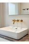 Gold Built-In Sink Faucet - Vintage Sink Faucet - Wall Mounted - Brass Material - - 3
