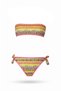 Girl's Salmon Neon Yellow Multi-Colored Lined 4-12 Years Strapless Bikini Set Hzl24S-Lc6355 - 2