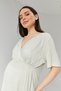 Pregnant and Postpartum Women's 3-Piece Pajama Set - Adjustable Waist with Lace Detail and Robe - Mint Green - 5