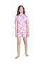 Girls Youth Rashguard Short Sleeve - Purple Groovy Splashes - 4