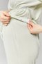Pregnant and Postpartum Women's 3-Piece Pajama Set - Adjustable Waist with Lace Detail and Robe - Mint Green - 3