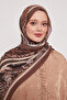 Patterned Silk Shawl - Chestnut Shell - 2