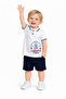 Baby Boy Polo Collar Printed Tshirt Shorts Summer Set - 5