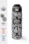 Black and White Geometric Patterned Thermos with Straw and Direct Drinking Steel Cup 800 ml 38542