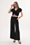 Women's Drawstring Detailed Blouse and Pants Set - 260011 - 3