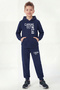 3-Piece Hooded Kangaroo Pocket Printed Detailed 6-Piece Boys' Tracksuit Set - 3