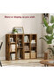 VASAGLE 5 Cube Bookcase Open Shelf, Wooden Storage Display Rack for Home, Office - Dark Hunton Oak - 4