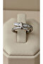 Adjustable Silver Color Steel Design Ring with Baguette and Zircon Stones - 2