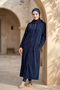 Zippered Towel Pareo Navy Blue P2601-1
