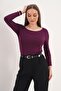 Women's Boat Neck Long Sleeve Blouse - 260112 - 4
