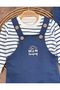 Safari Hat and Striped Sweatshirt 3-Piece Baby Boy Salopet Set - 3
