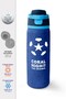 Navy Cobalt Blue Football Patterned Steel Thermos with Straw and Direct Drinking Feature 800 ml 38557