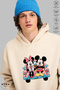 Unisex Hoodie Long Sleeve Minnie Love Printed Hooded Oversized 100% Cotton Combed Cotton Sweatshirt