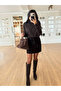Navy Blue-Brown 100% Cotton Color Gradient Mini Skirt - 261002 - 5