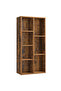 VASAGLE 7 Cube Bookcase Open Shelf, Wooden Storage Display Rack for Home, Office - Dark Hunton Oak