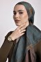 شال بيرا منقوش ذو وجهين - أخضر بترولي - 3