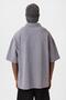 Oversize Polo Collar Zippered T-Shirt Smoked - 7