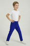 Boy's Cobalt Blue Elastic Waist Lace-Up Linen Trousers 23 April 29 October Show Outfit - 3