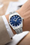Steel Cord&Case Calendar Men's Wristwatch Wrist Bracelet Gift Silver-Blue Zmdk1202 - 5