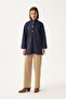 Indigo-Gold Buttoned Scuba Suede Tunic - 2