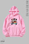 Unisex Hoodie Long Sleeve Minnie Love Printed Hooded Oversized 100% Cotton Combed Cotton Sweatshirt - 4