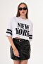 Women's Print Detailed Short Oversize T-Shirt - 260050 - 2