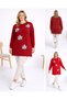Women's Red Slit Tunic with Floral Accessories
